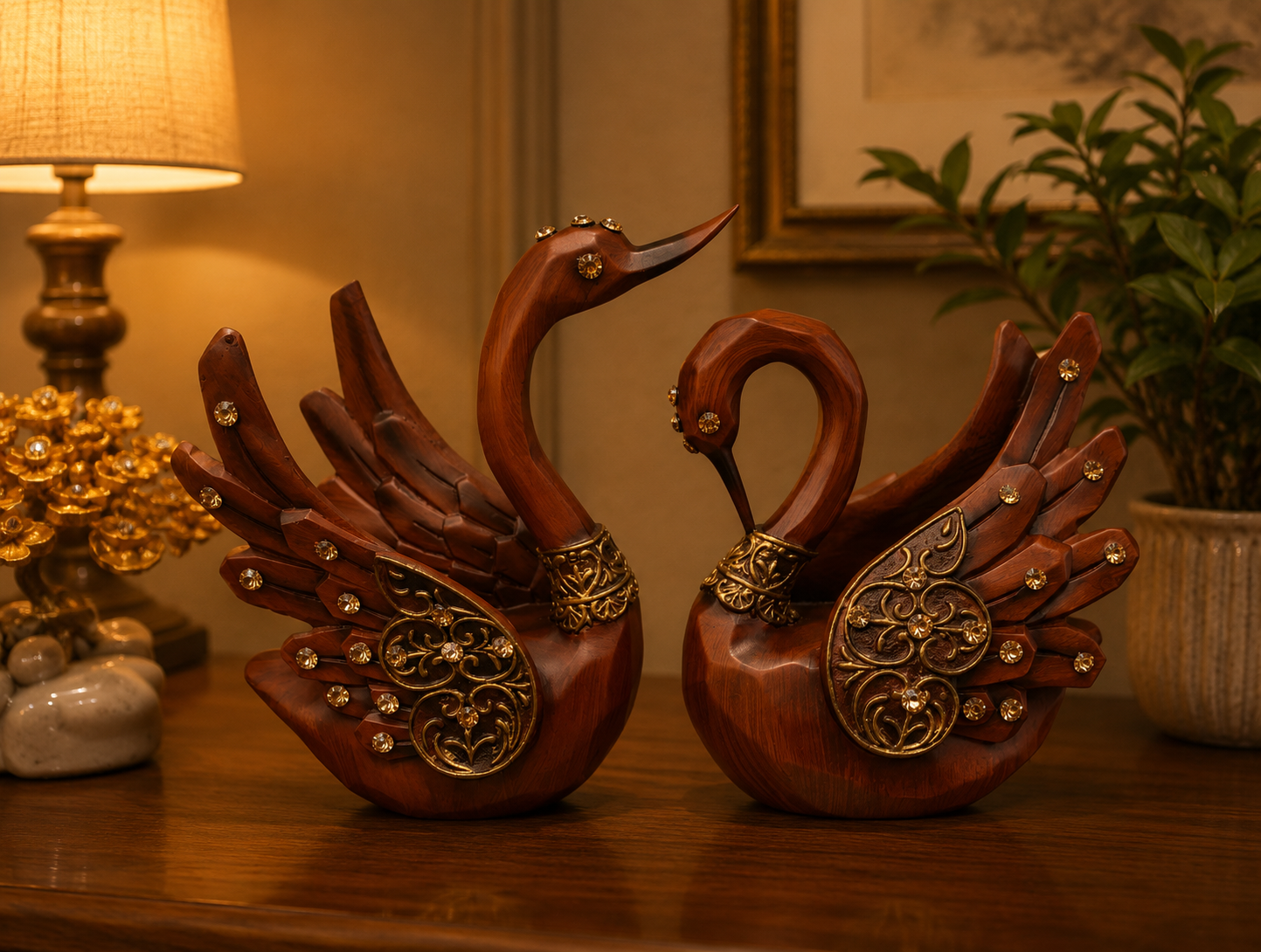 Swan Pair Decor